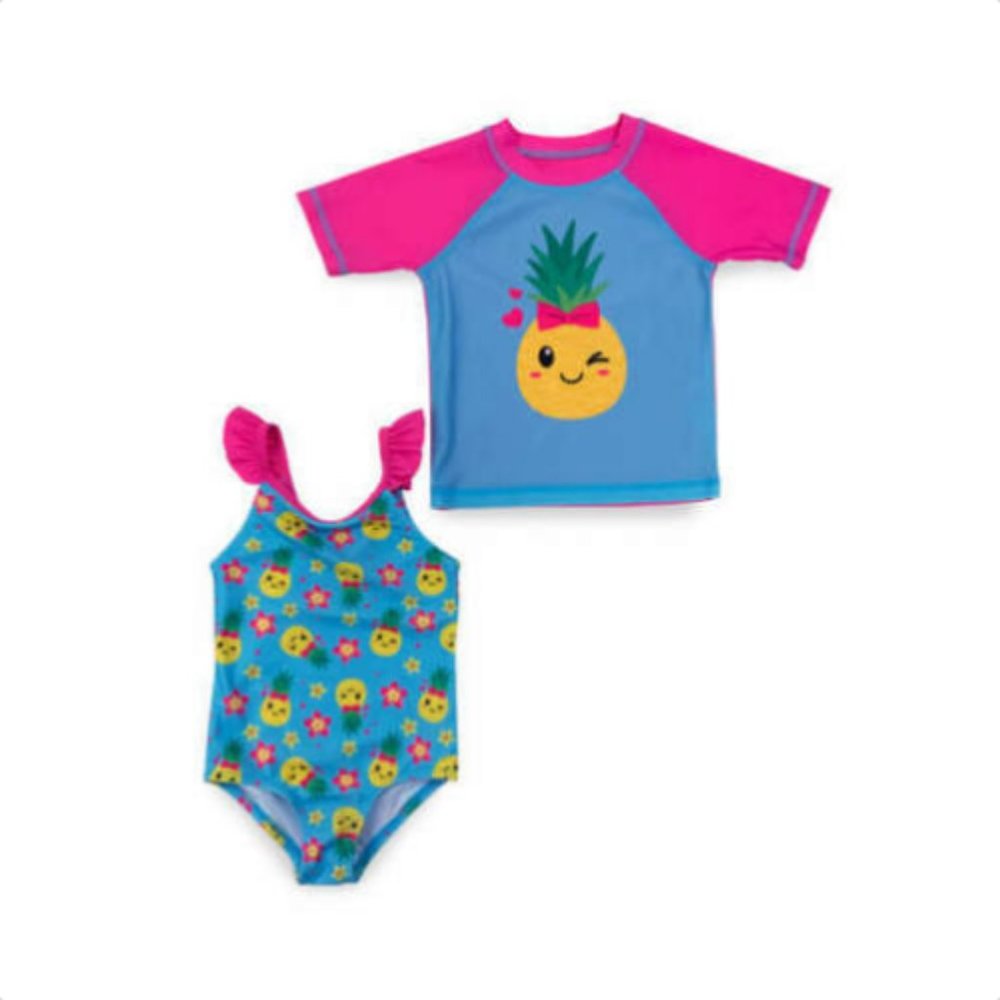 Swimsuit rashguard Pineapple 2 piece toddler girls new sizes 3T or 4T Dreamwave